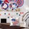 4th of July Patriotic Tinsel Stars Wire Garlands Decoration Metallic Glitter Tinsel Red White Blue Wreath with Stars for Independence Day Memorial Day Party Home Front Door Décor (2 Pcs)